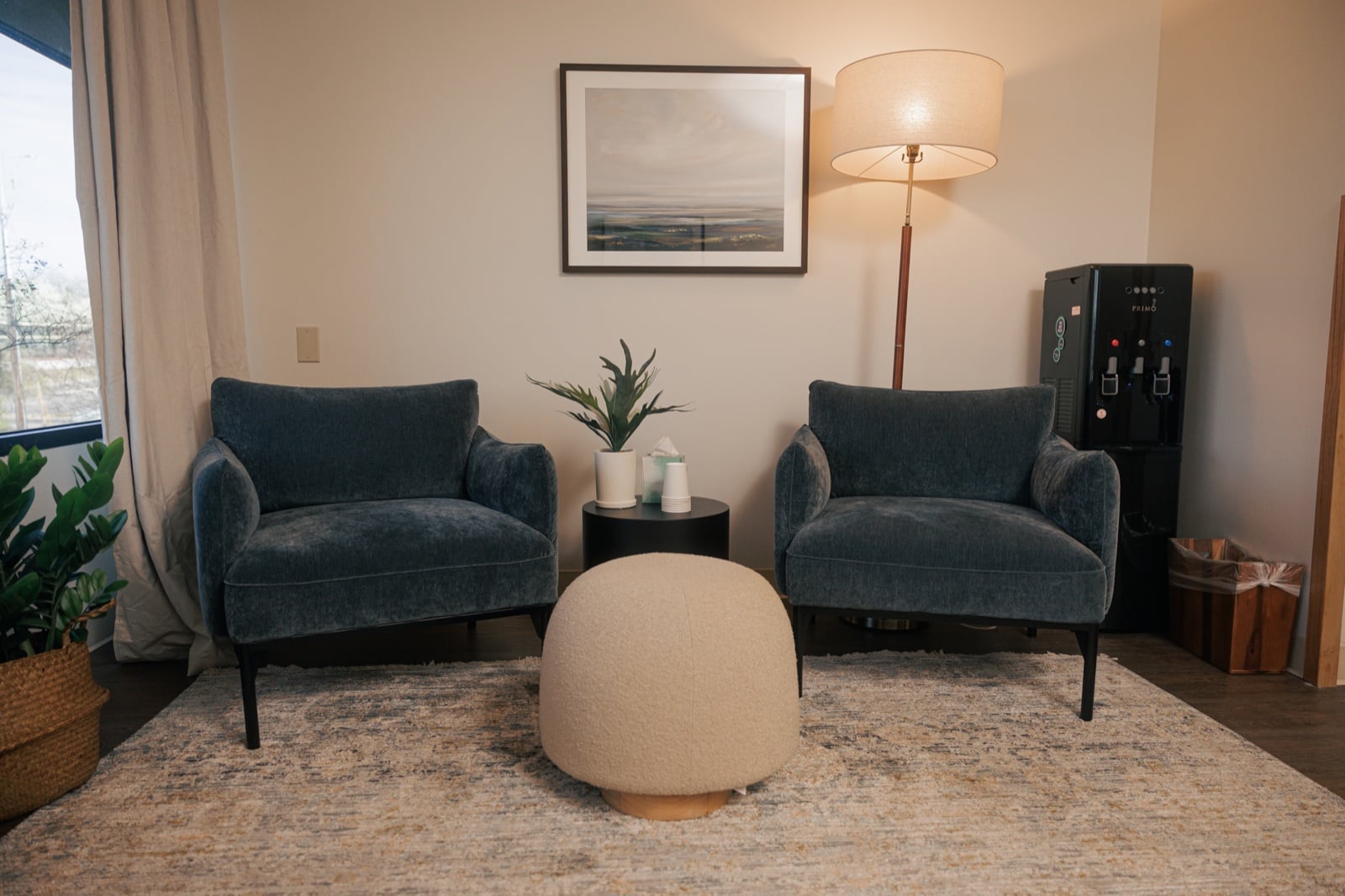 The light-filled solarium at Waybridge's Nashville clinic
